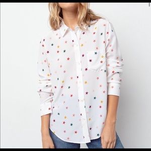 Rails Kate White Rainbow Stella Silk Blouse